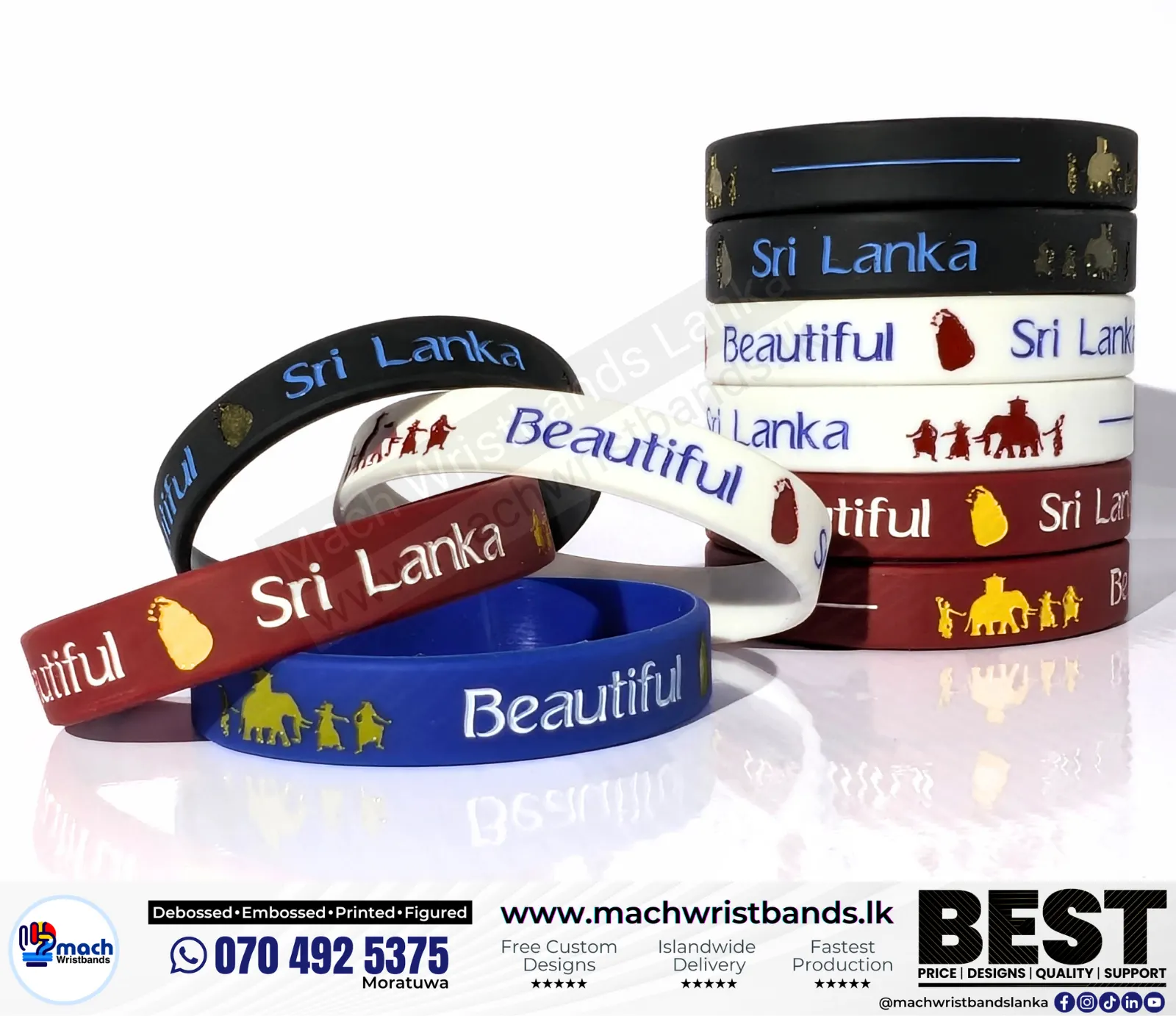 Personalised debossed rubber bands